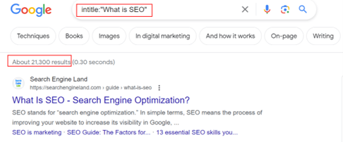 Example of KGR in SEO