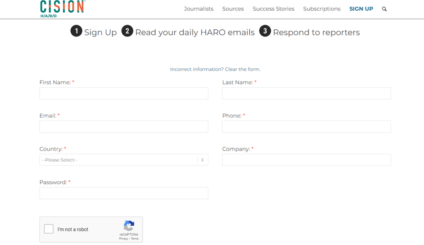 Setting Up Your Complete HARO Profile