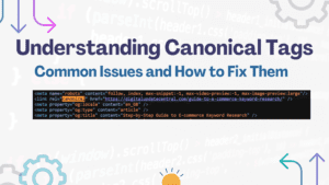 Canonical tags example in HTML with common SEO issues and fixes